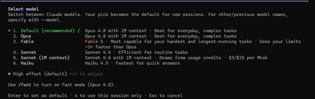 Claude Code 2.1.179 model picker showing Sonnet 4.6 but no Sonnet 5